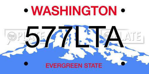 577LTA Washington License Plate