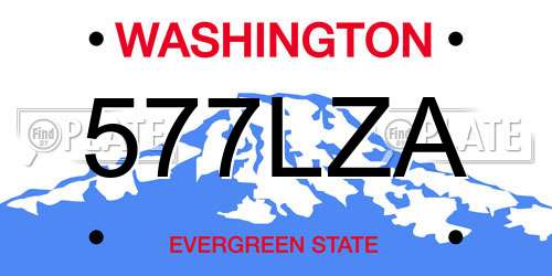 577LZA Washington License Plate