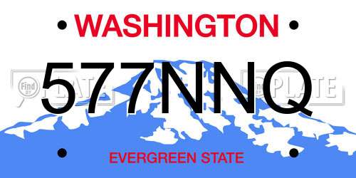 577NNQ Washington License Plate