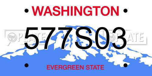577S03 Washington License Plate