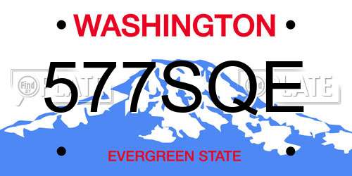 577SQE Washington License Plate