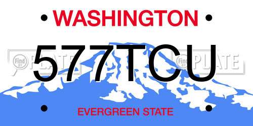 577TCU Washington License Plate