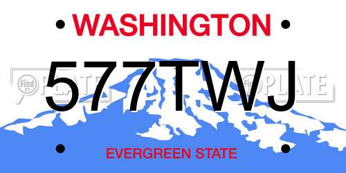577TWJ Washington License Plate