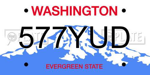 577YUD Washington License Plate
