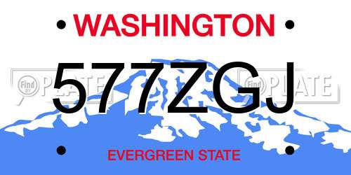577ZGJ Washington License Plate