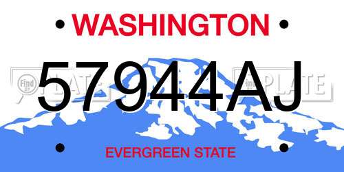 57944AJ Washington License Plate