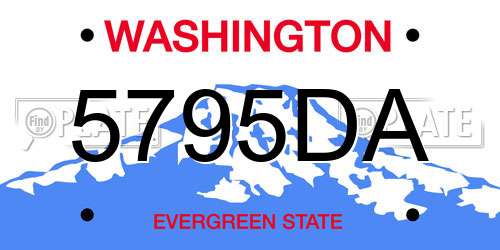 5795DA Washington License Plate