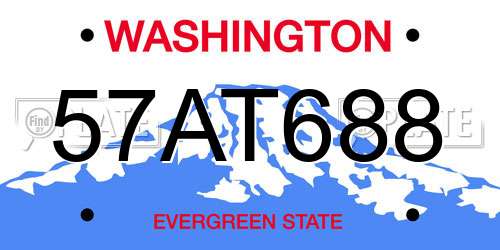 57AT688 Washington License Plate