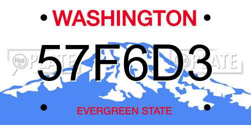 57F6D3 Washington License Plate