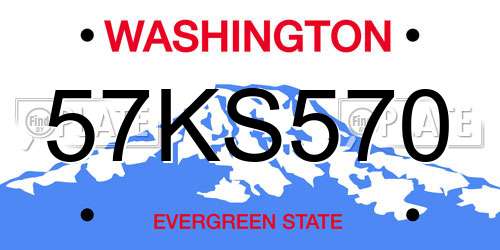 57KS570 Washington License Plate