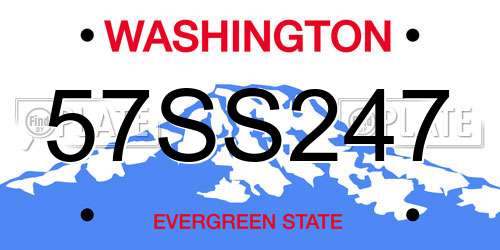 57SS247 Washington License Plate