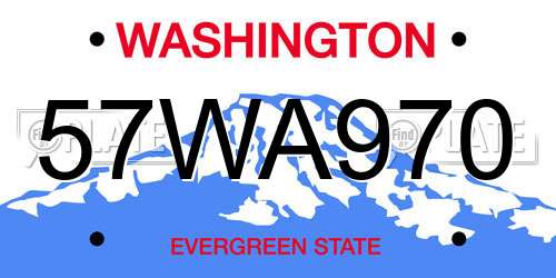 57WA970 Washington License Plate