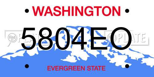 5804EO Washington License Plate