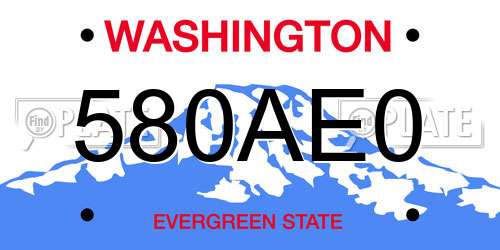 580AE0 Washington License Plate