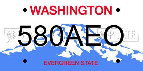580AEO Washington License Plate