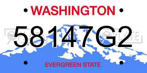 58147G2 Washington License Plate