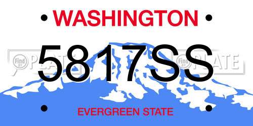 5817SS Washington License Plate
