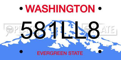 581LL8 Washington License Plate