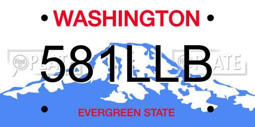 581LLB Washington License Plate