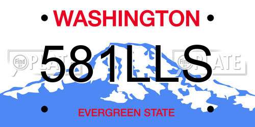 581LLS Washington License Plate