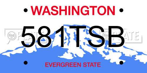 581TSB Washington License Plate