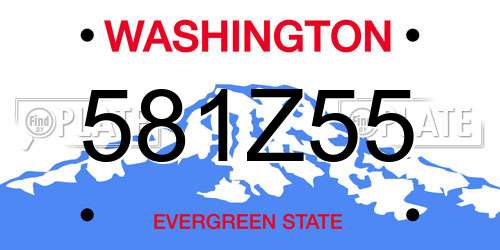 581Z55 Washington License Plate