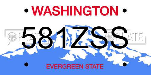 581ZSS Washington License Plate