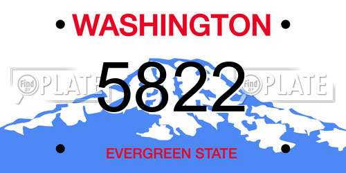 5822 Washington License Plate
