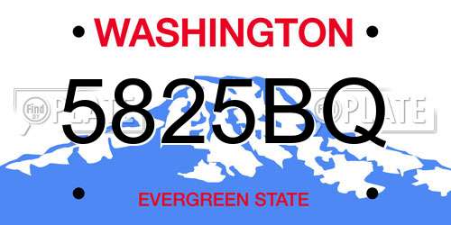 5825BQ Washington License Plate