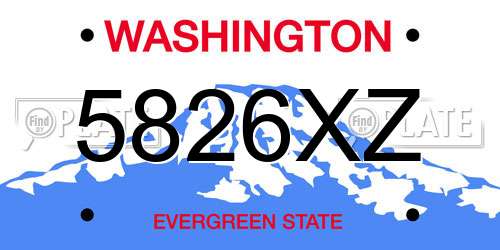 5826XZ Washington License Plate