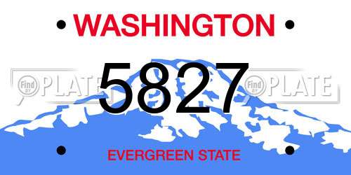 5827 Washington License Plate