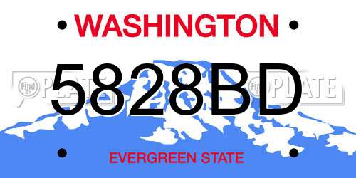 5828BD Washington License Plate