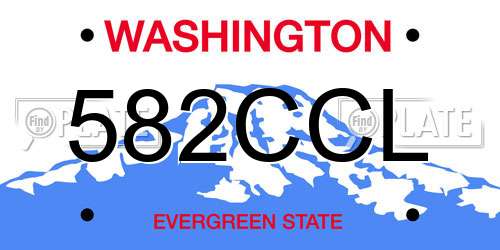 582CCL Washington License Plate