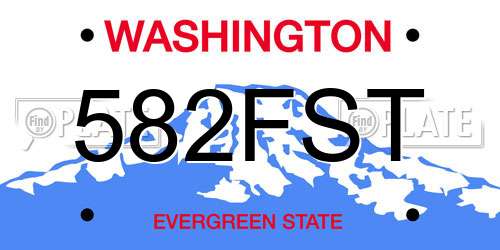 582FST Washington License Plate