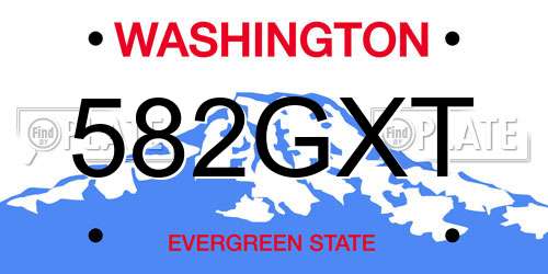 582GXT Washington License Plate