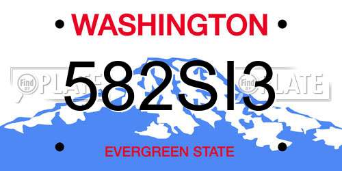 582SI3 Washington License Plate