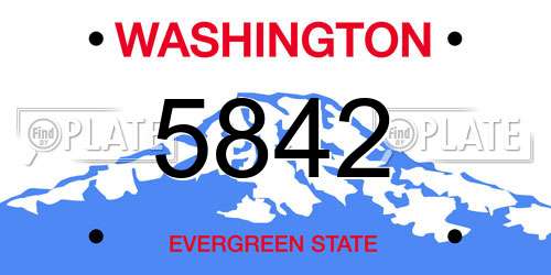 5842 Washington License Plate