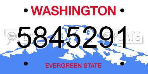 5845291 Washington License Plate