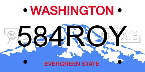584ROY Washington License Plate