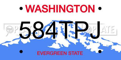 584TPJ Washington License Plate