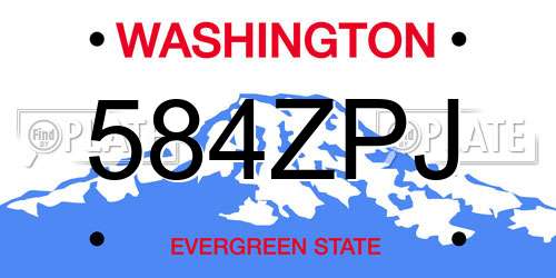 584ZPJ Washington License Plate