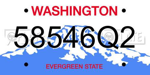 58546Q2 Washington License Plate