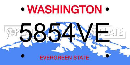 5854VE Washington License Plate