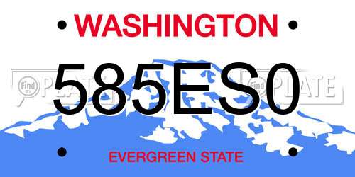 585ES0 Washington License Plate