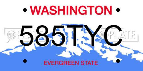 585TYC Washington License Plate