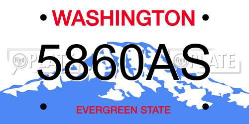 5860AS Washington License Plate