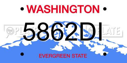 5862DI Washington License Plate