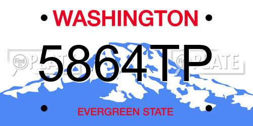 5864TP Washington License Plate