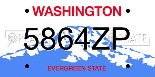 5864ZP Washington License Plate
