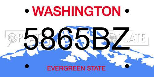 5865BZ Washington License Plate